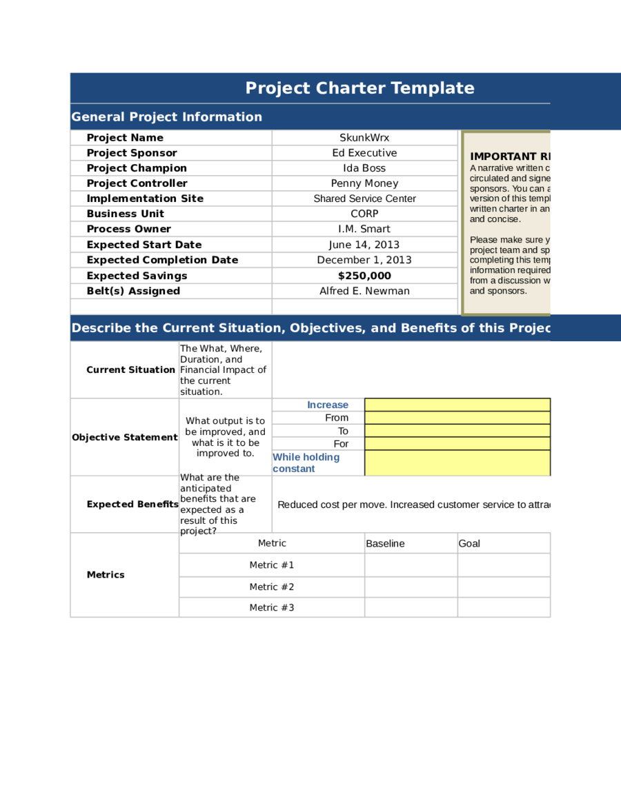 Project Charter Word Template