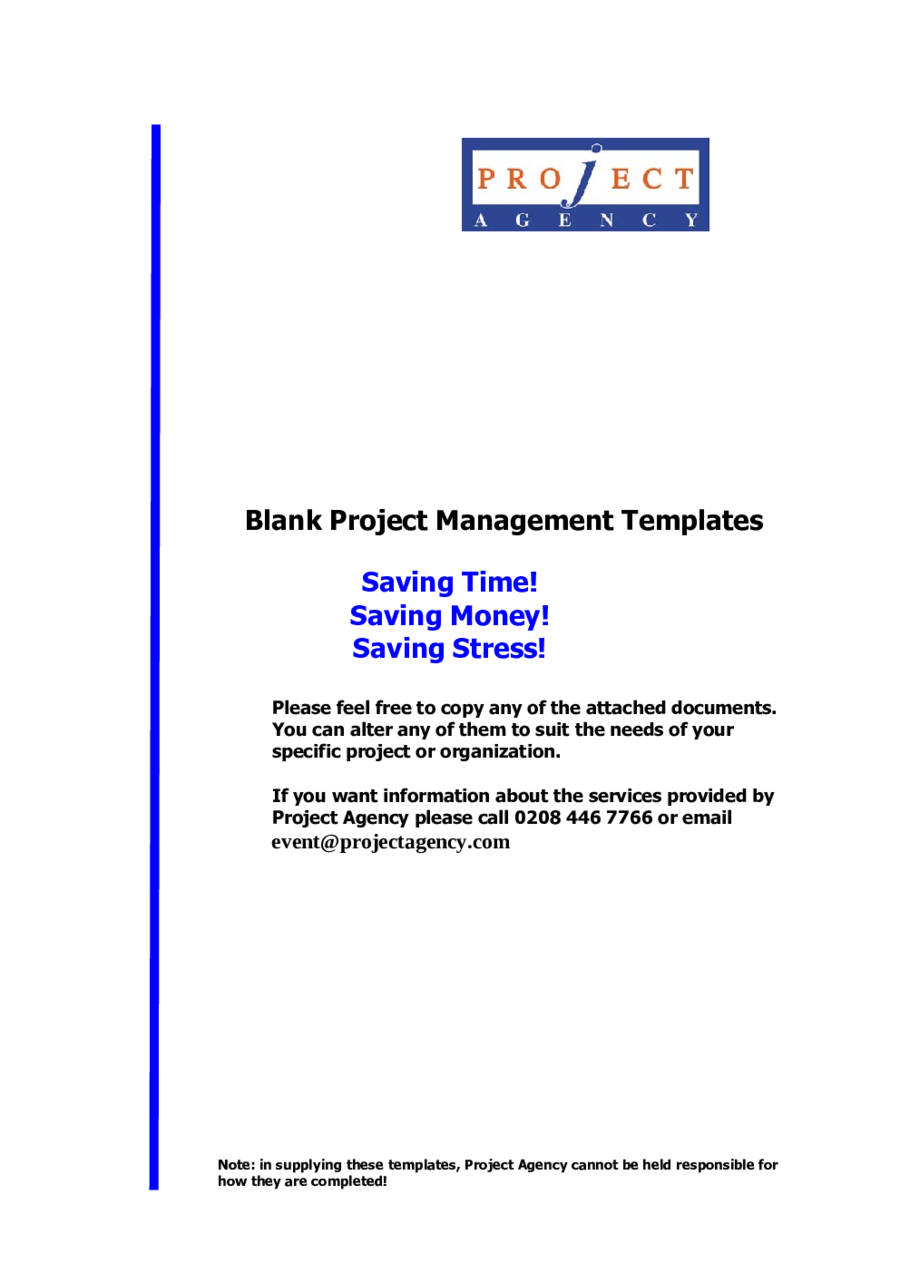 Blank Project Management Templates