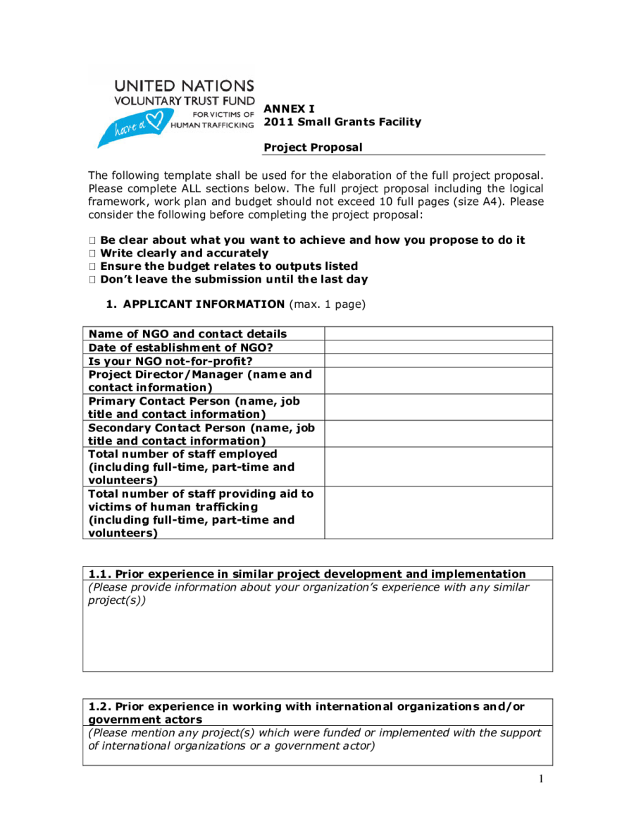 Trust Fund ANNEX I Full Project Proposal