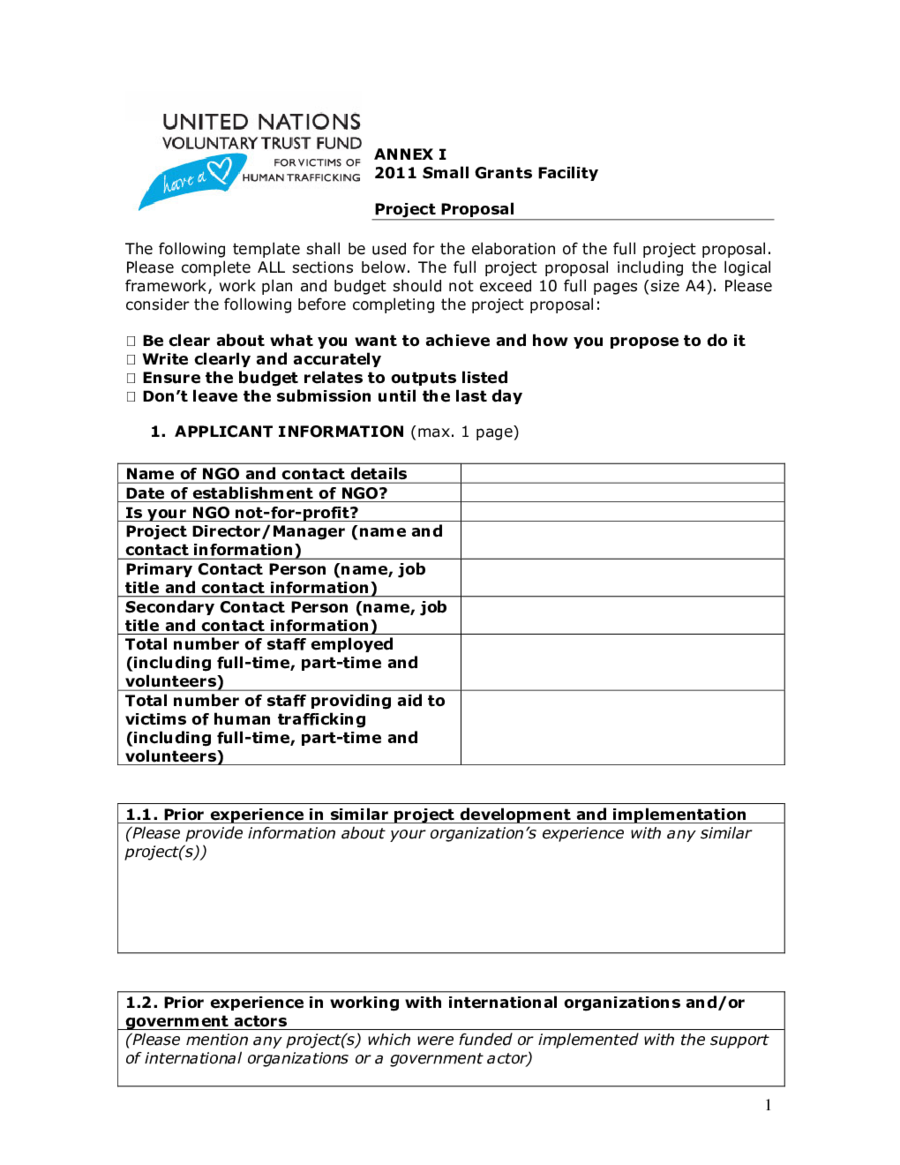 Ngo Proposal Template PDF Template
