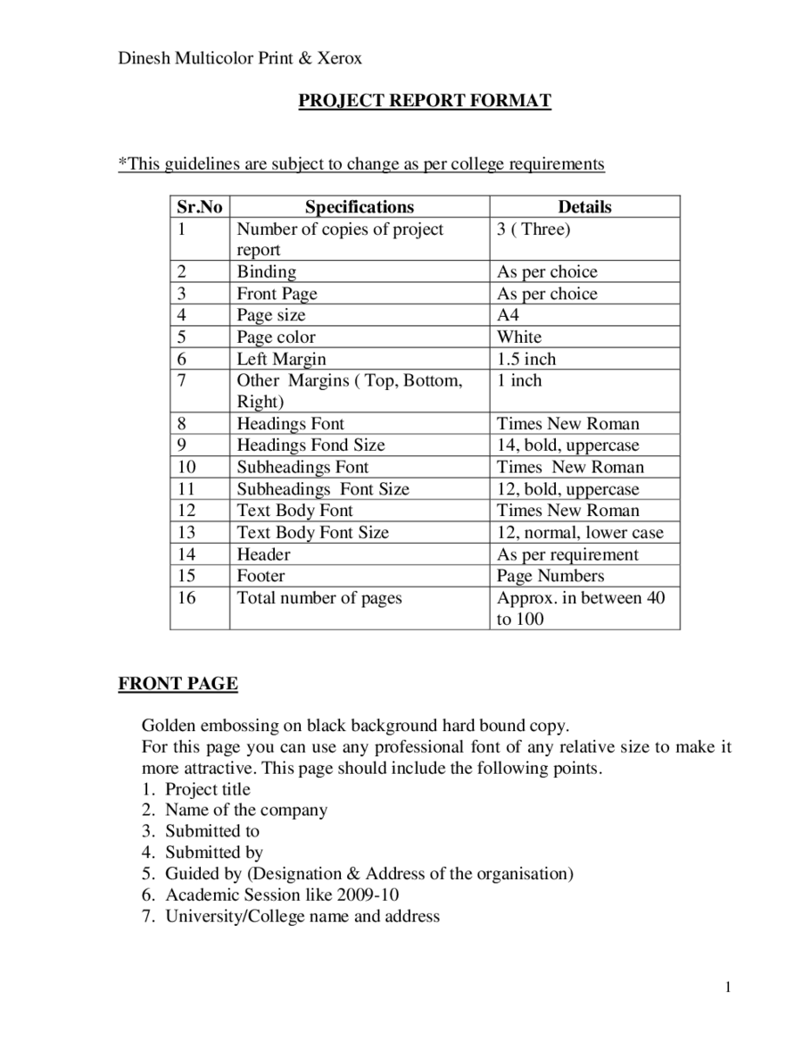 Project Report Format