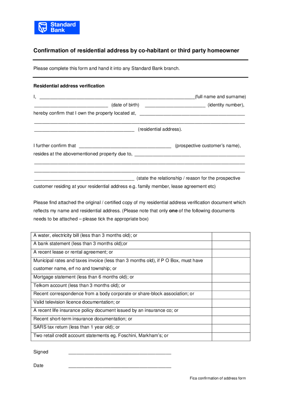 Proof of Address Letter from Landlord-Confirmation of residential address