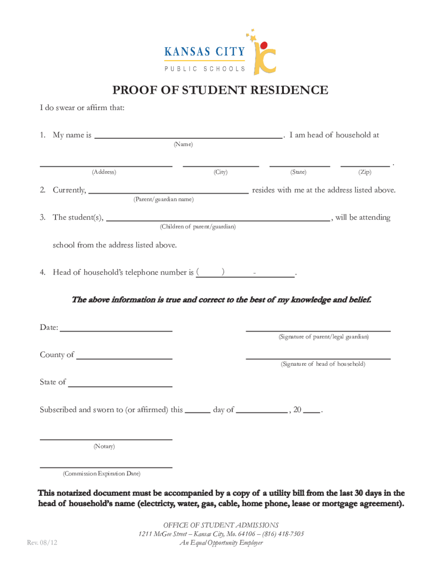 2022 Proof Of Residency Letter Fillable Printable PDF Forms Handypdf