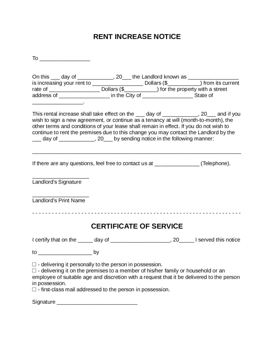 2022 Rent Increase Notice Fillable Printable Pdf Forms Handypdf Images 9009