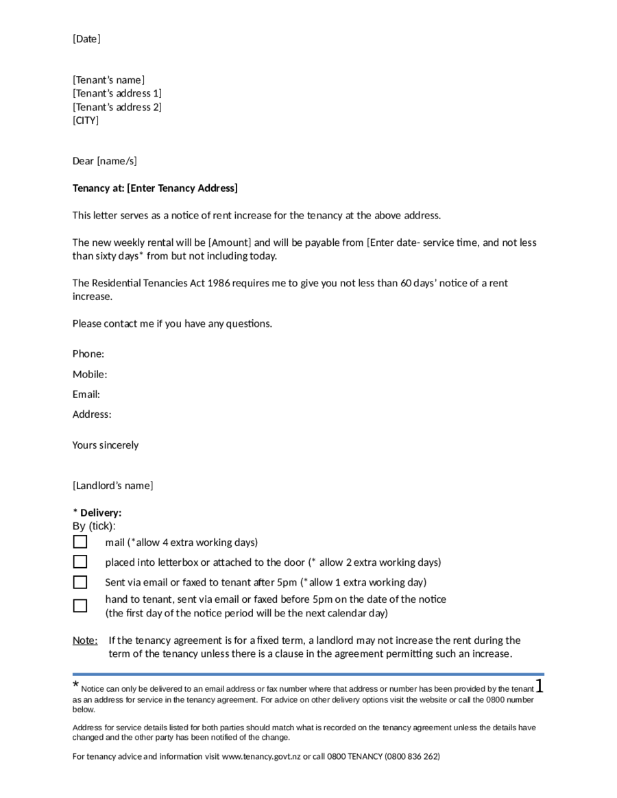 2024 Rent Increase Letter Fillable, Printable PDF & Forms Handypdf