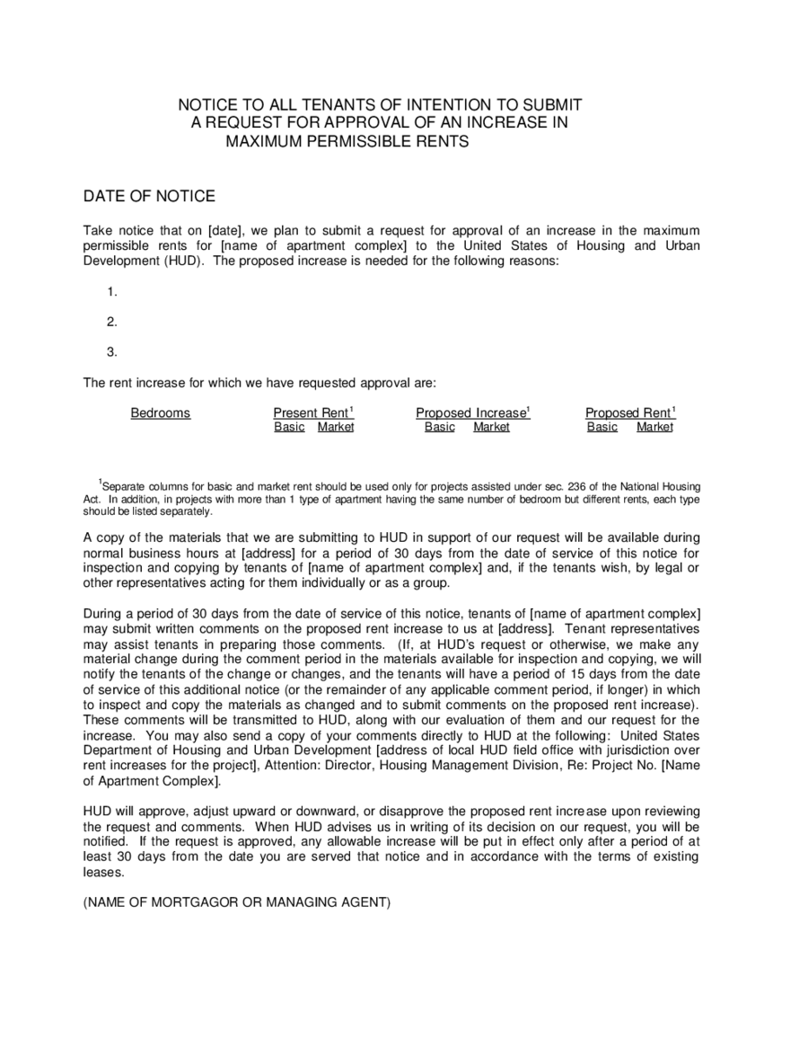 Rent Increase Letter Pdf