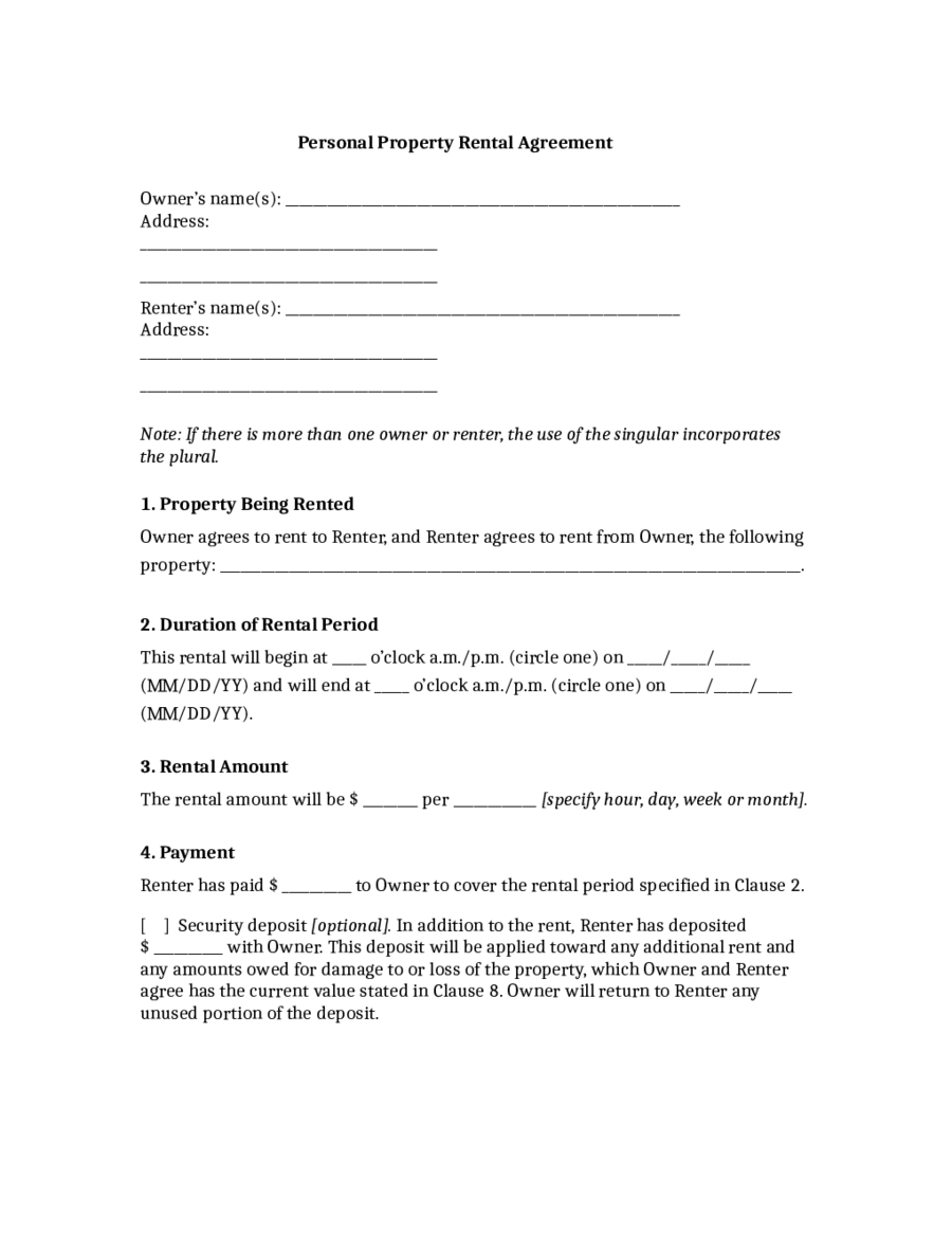 Basic Rental Agreement - Edit, Fill, Sign Online  Handypdf Within simple house rental agreement template