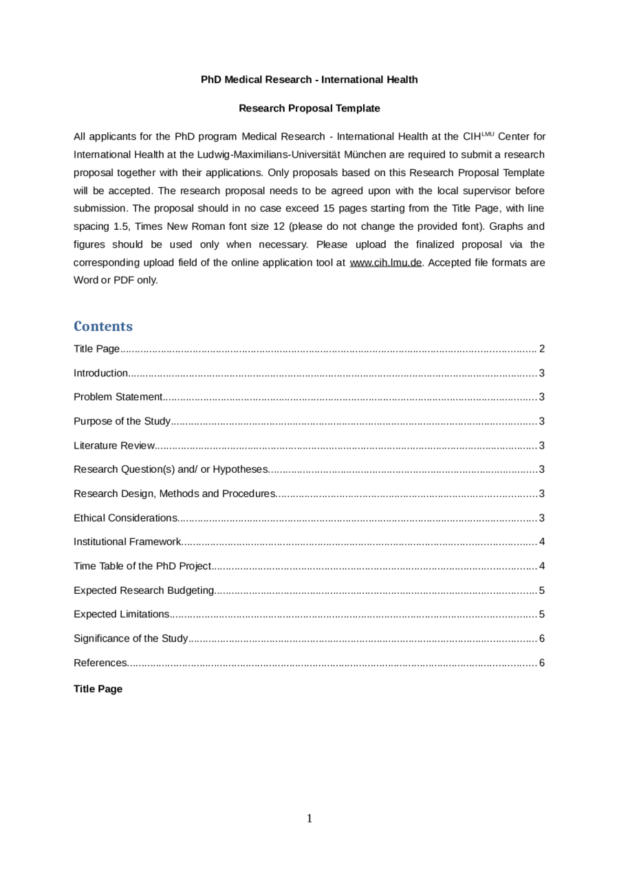 Research Proposal Template 
