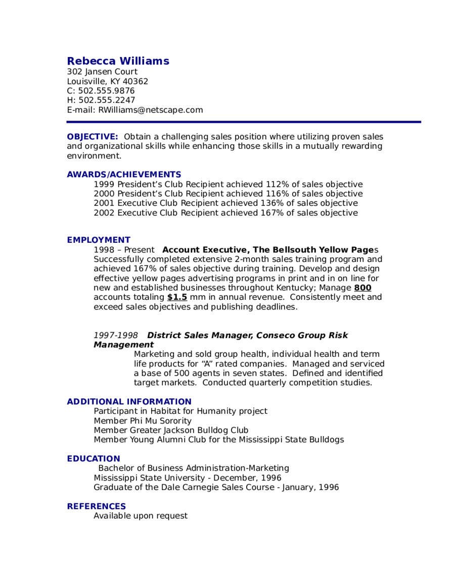 Objective For Resume Example  Edit, Fill, Sign Online  Handypdf