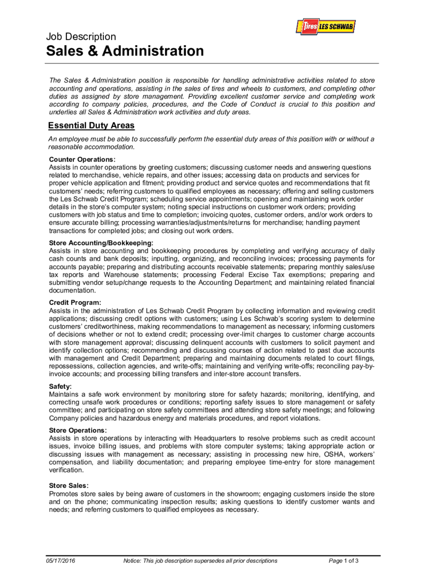 S&A Job Description - Final Template