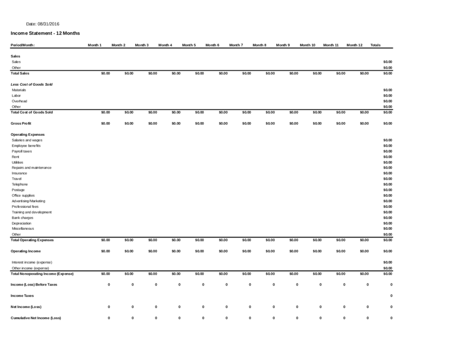 Income Tax Statement Form Pdf