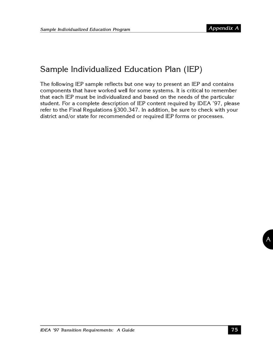 Individualized Education Plan Process