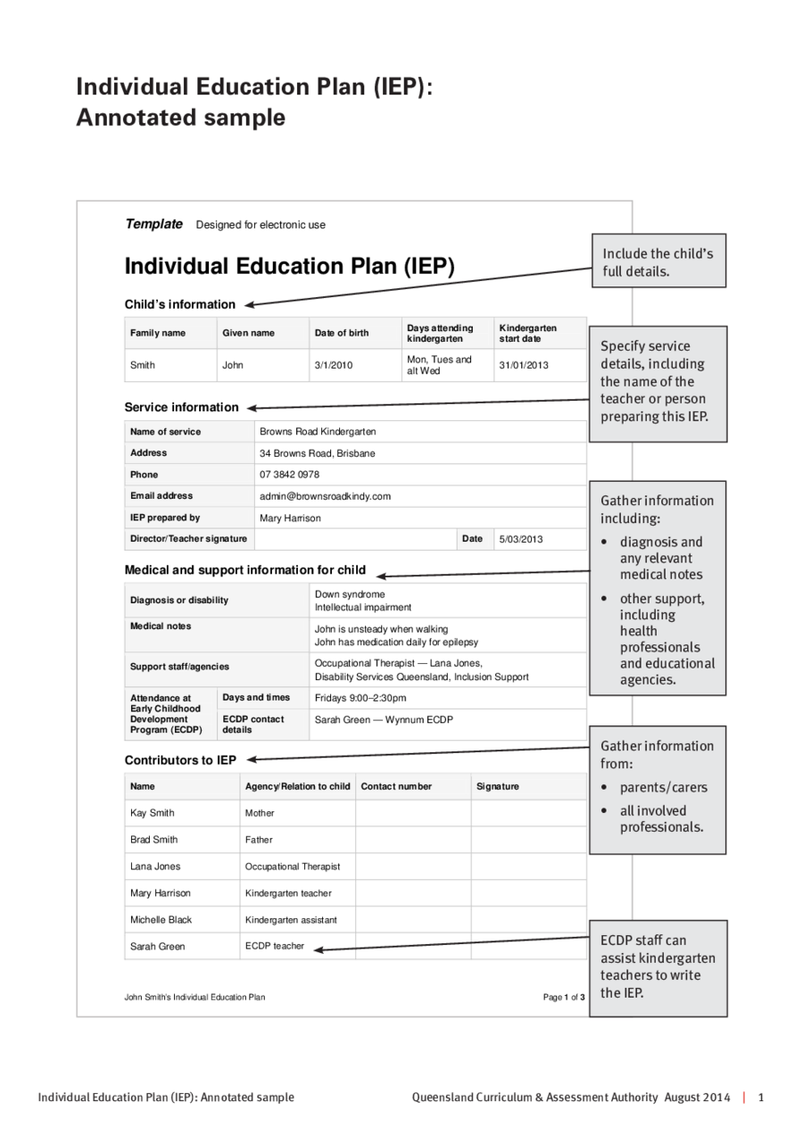 Individual Education Plan IEP Annotated Sample Edit Fill Sign 