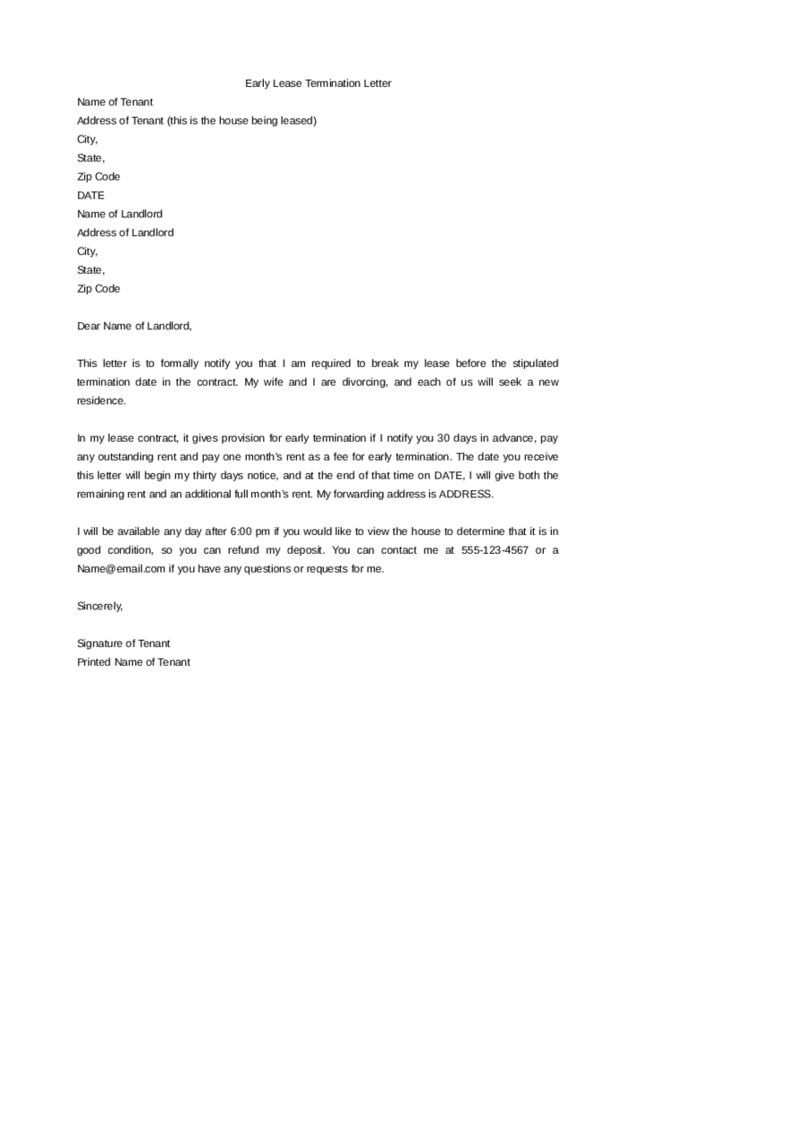 Break Lease Letter Sample from handypdf.com