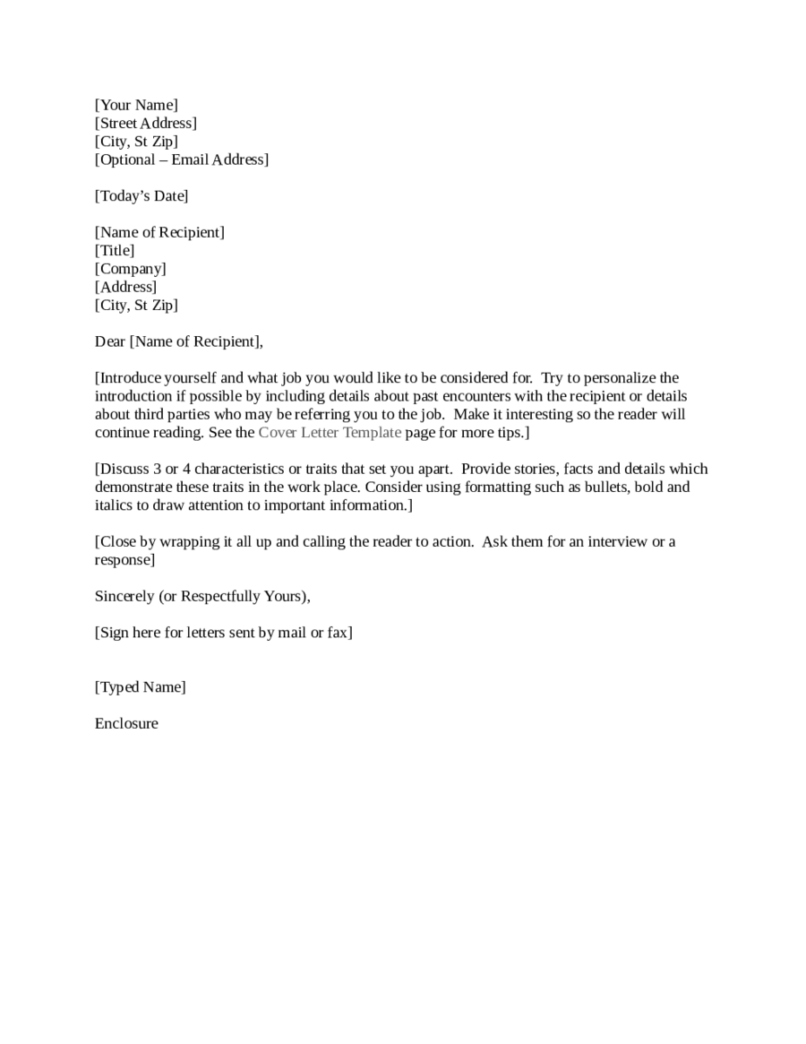 Sample letter of employment