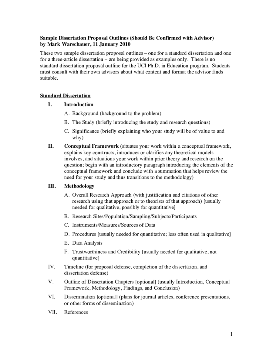 Research Proposal Outline Template