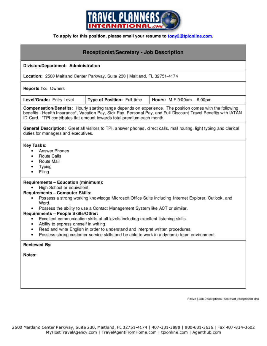 general manager job description template