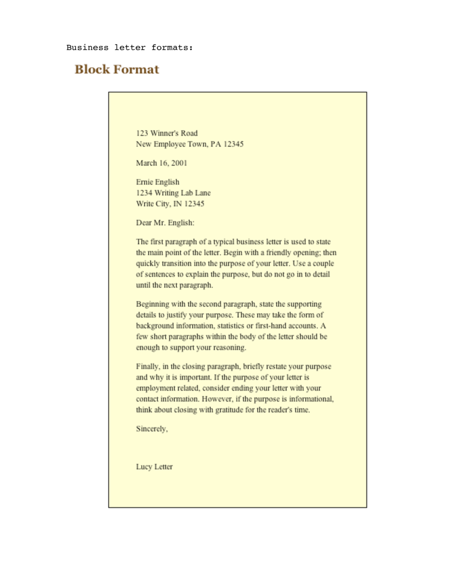 Block Style Letter Formats from handypdf.com