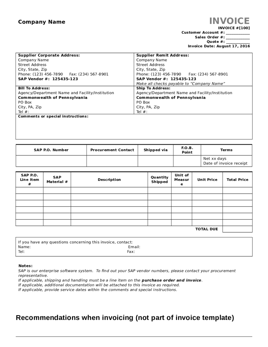 Open Office Invoice Template Free