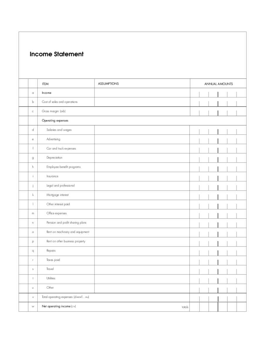 2024 Income Statement Form - Fillable, Printable PDF & Forms | Handypdf