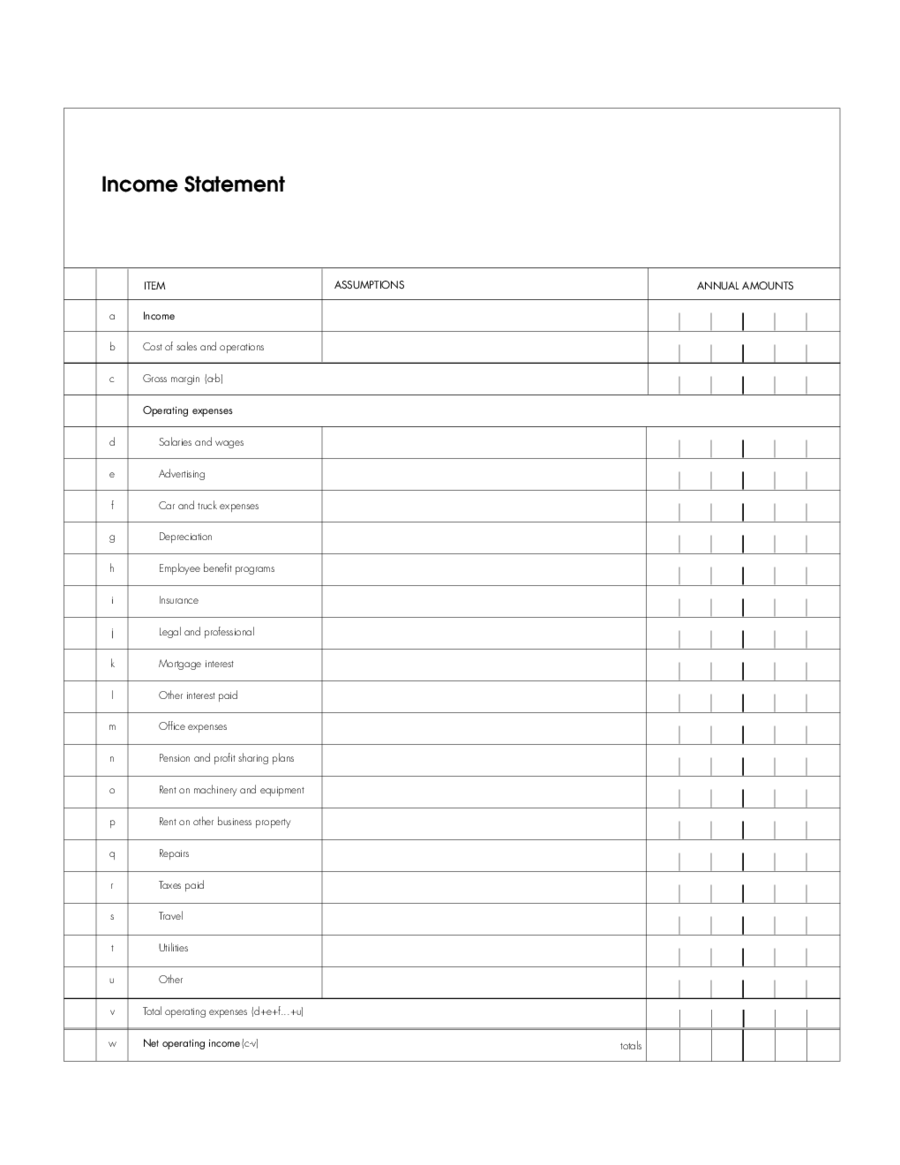2023 Income Statement Form Fillable Printable PDF Forms Handypdf
