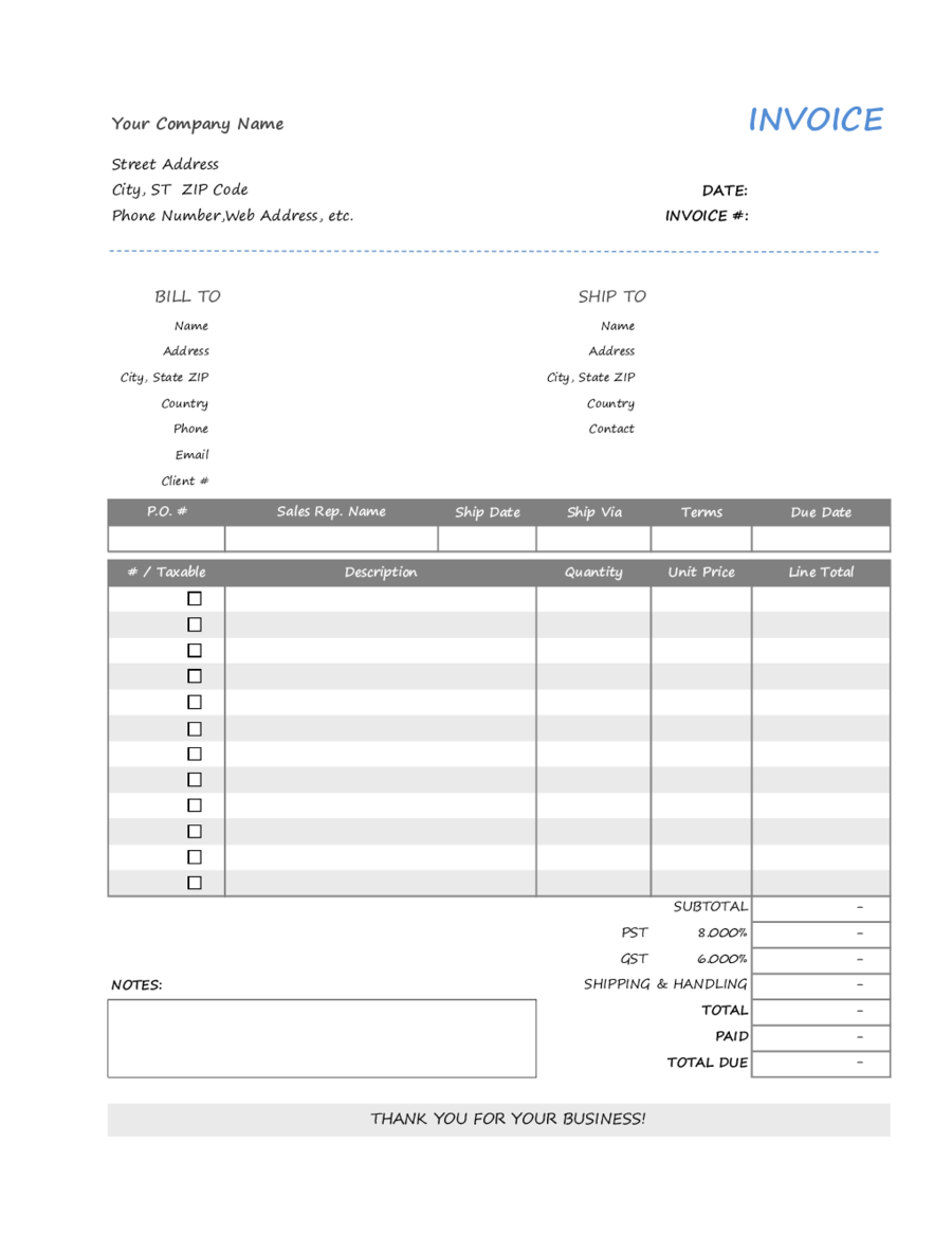 free proforma invoice