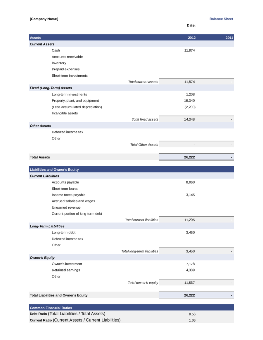 Personal Balance Sheet Excel Template from handypdf.com