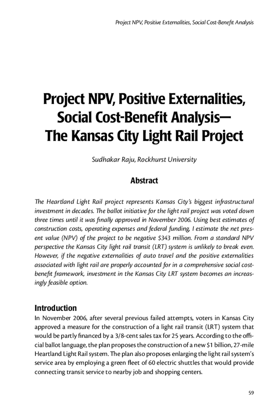 Social Cost Benefit Analysis
