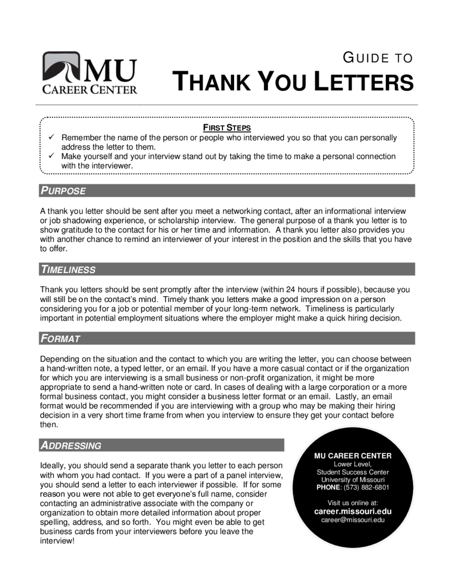 Interview Thank You Letter Template Word