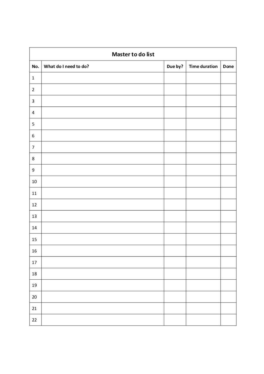 Things To Do List Sample Edit, Fill, Sign Online Handypdf