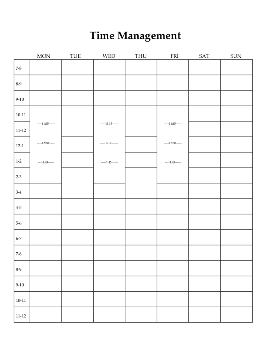 Time Schedule Forms