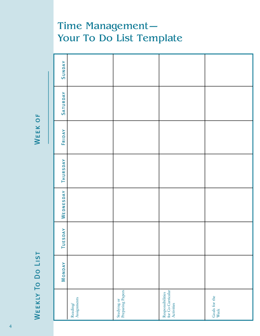 Time Management Tracker Template