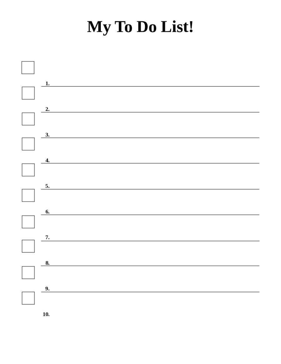 To Do Printable Forms Printable Forms Free Online