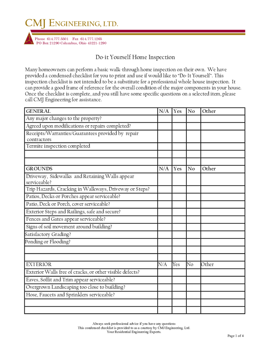DIY Home inspection Reports