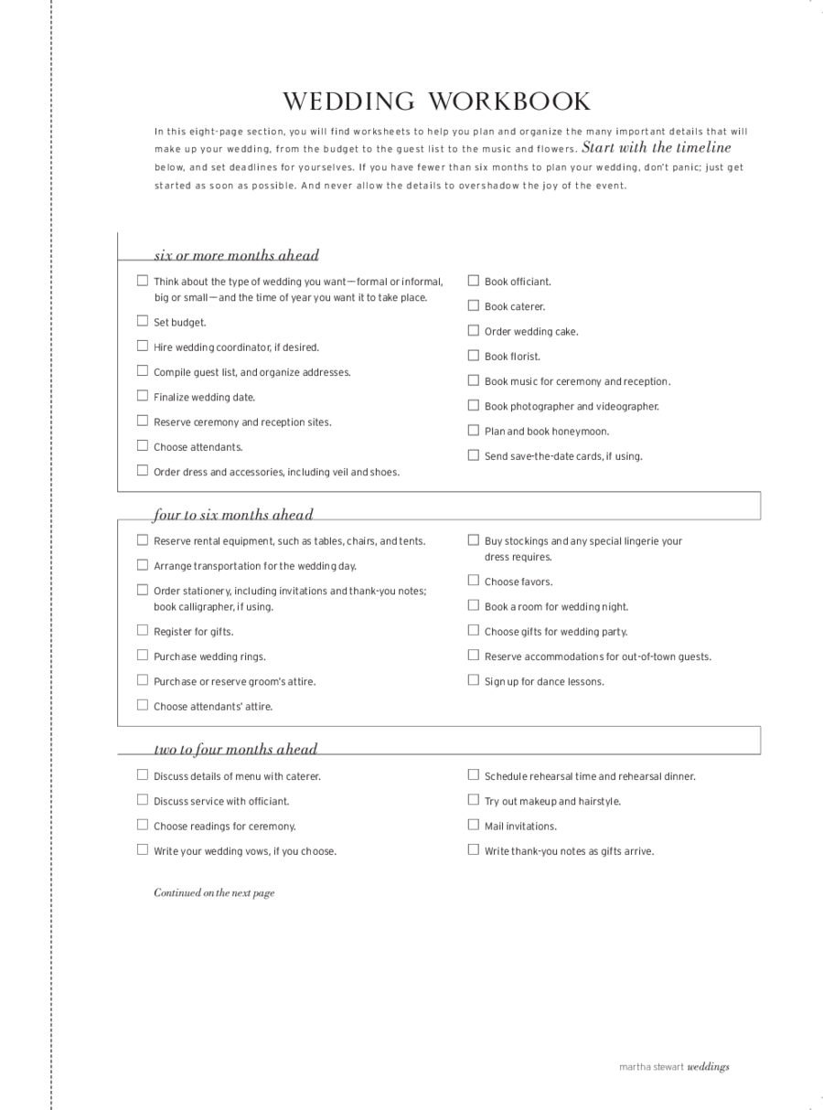 Wedding Checklist Timeline Planner