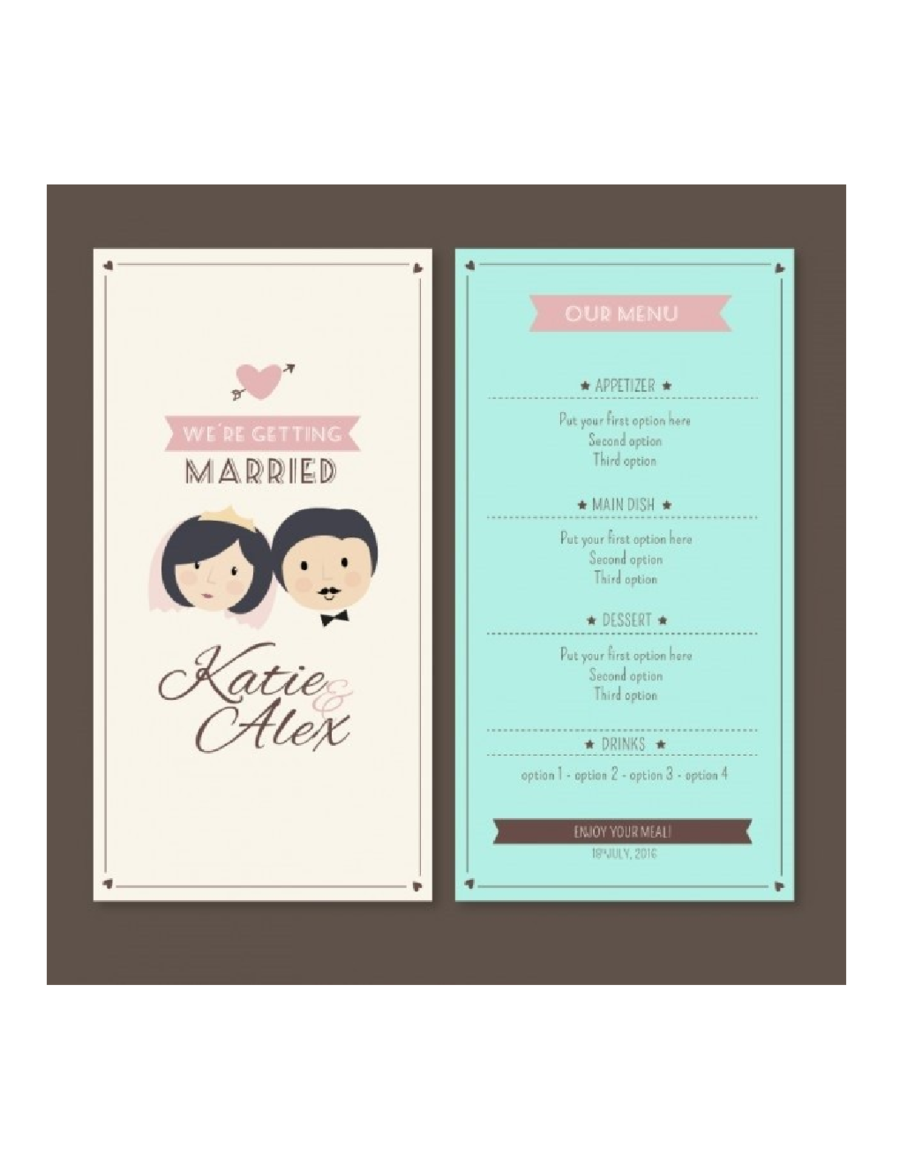 Wedding Menu Sample pdf