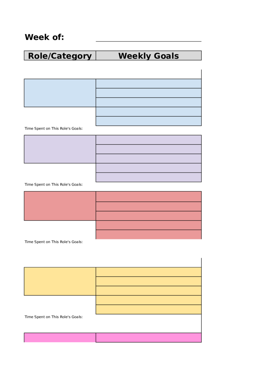 Weekly Planner Template Word 2023