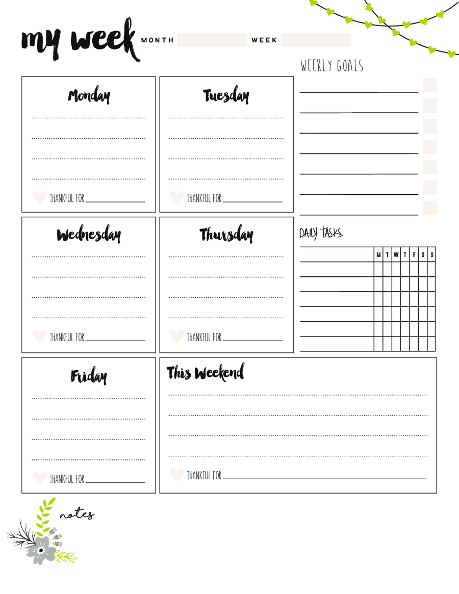 2023 Weekly Planner Template Fillable Printable PDF Forms Handypdf