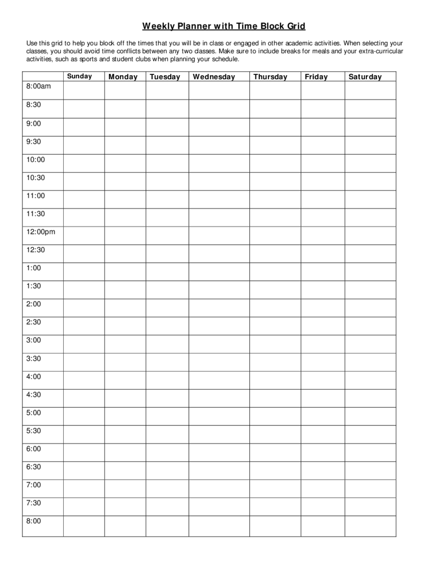 Word Weekly Planner Template 2023