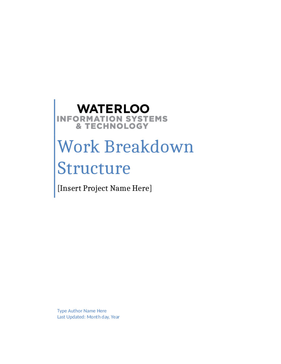 Free Work Breakdown Structure Template